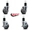 Service Caster 4'' Thermoplastic Rubber Wheel Swivel 1-3/4'' Expanding Stem Caster Set 2 Brakes, 4PK SCC-EX20S414-TPRB-2-TLB-2-134 - alternate 3